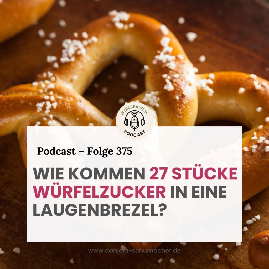 Würfelzucker in Laugenbrezel